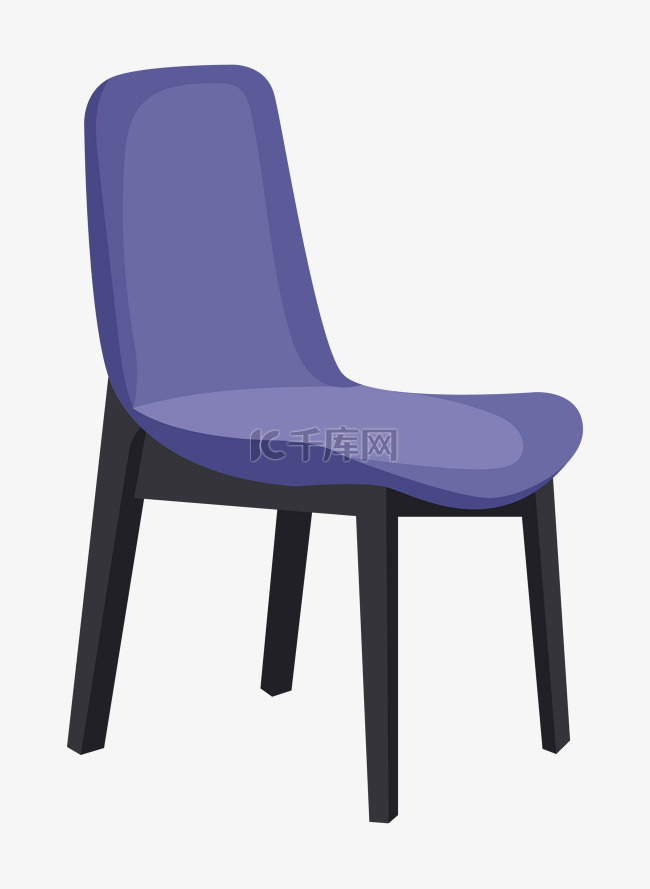 蓝色椅子卡通插画