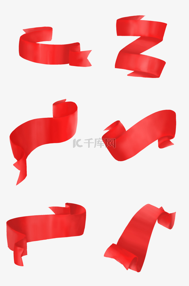 红色丝带装饰标题框