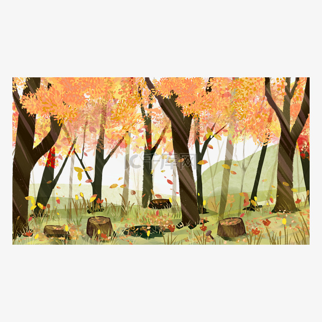 秋季密林风景