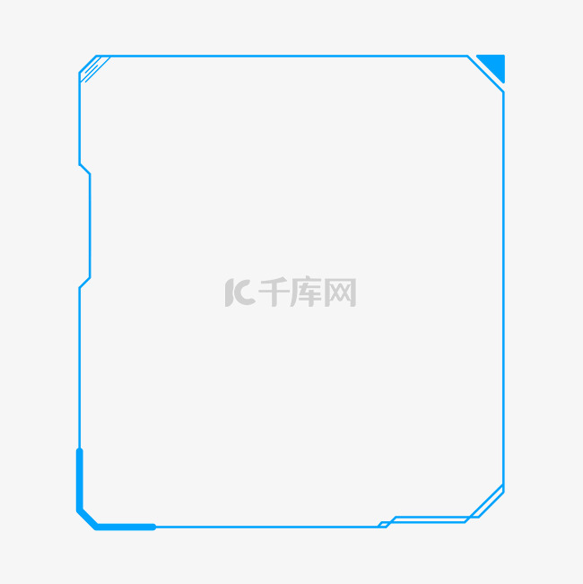 线条实用蓝色科技边框