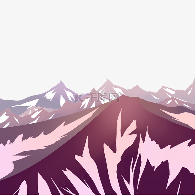 紫色山峦高山
