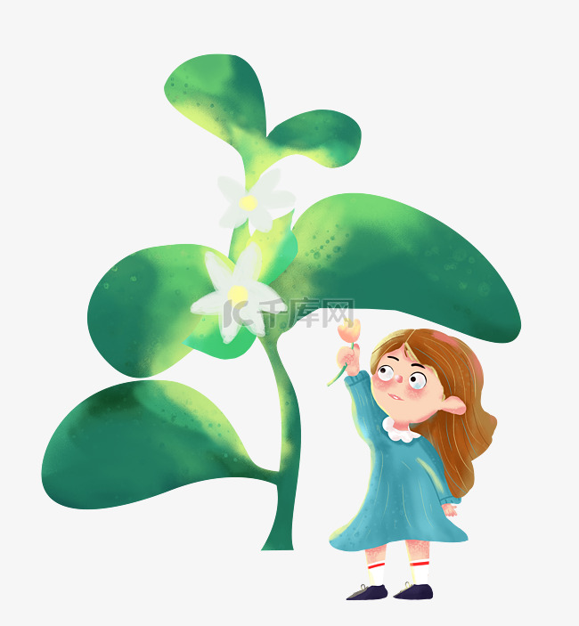 植物小女孩发芽绿植