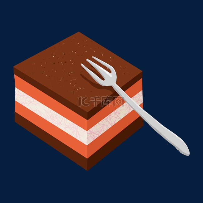 正方形蛋糕美食插图