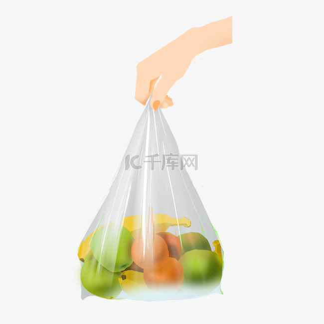 手提塑料袋装水果