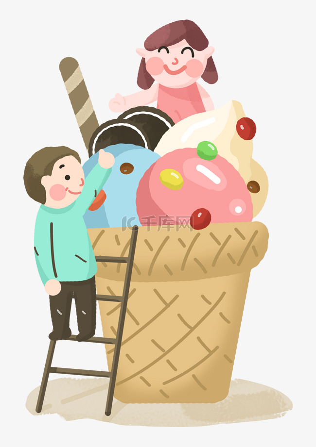 夏季夏天凉品好吃可爱的冰淇淋