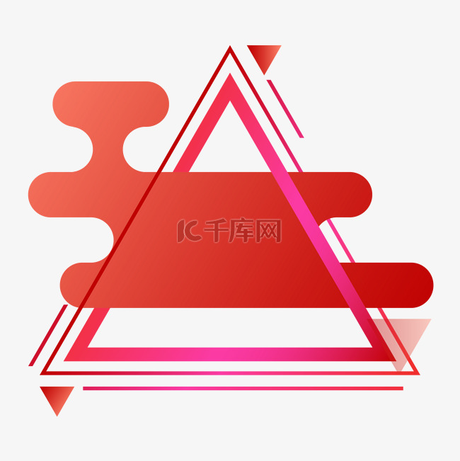 矢量红色三角形装饰框