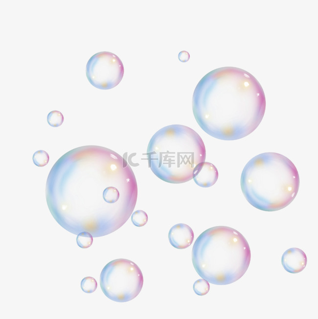 彩色透明肥皂泡泡