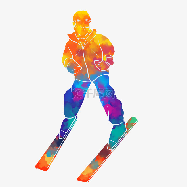 创意滑雪人物