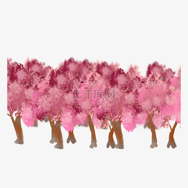 桃林粉色树木