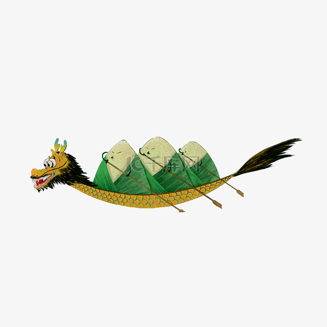 中国传统节日端午节粽子龙舟