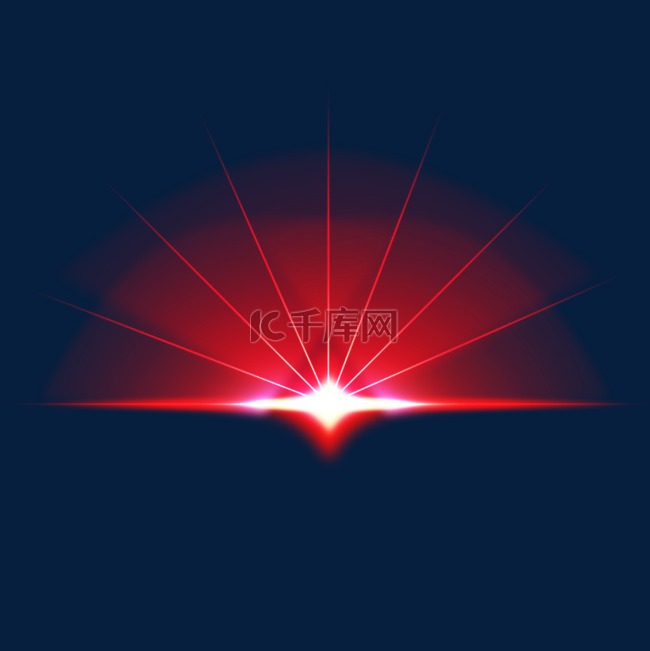 半圆形红色glow太阳射线光效