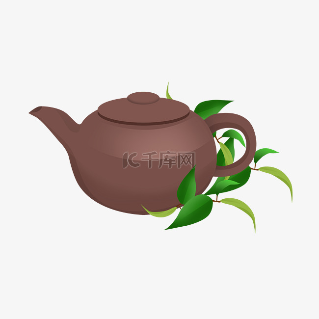中国风茶叶茶壶
