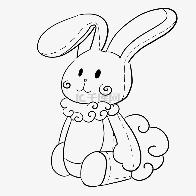 简单装饰儿童节小兔子