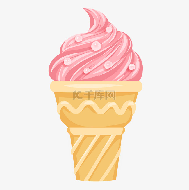 粉色草莓味冰淇淋