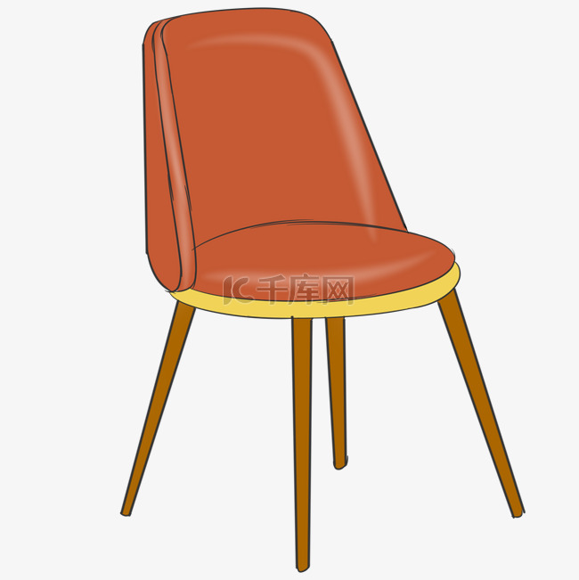 木质卡通红色椅子