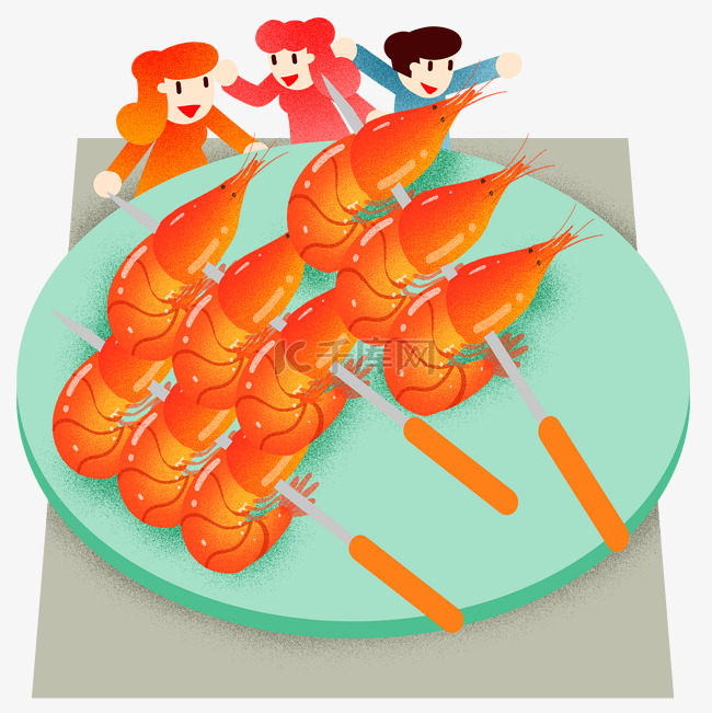 夏季烧烤大虾