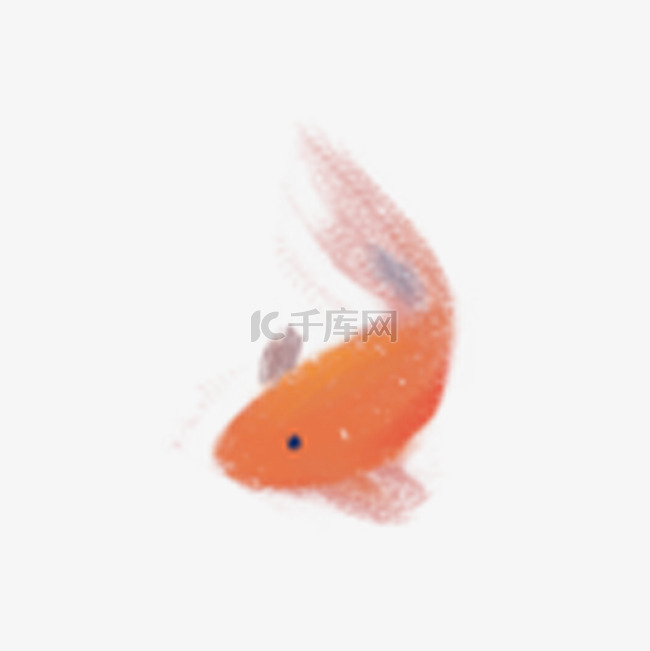 橙色卡通手绘小鱼