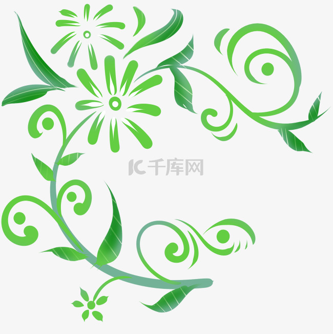 绿色藤蔓纹样图案