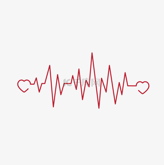 红色爱心心跳线图