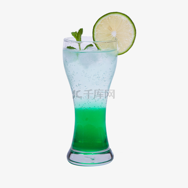 绿色圆柱鸡尾酒喝的元素