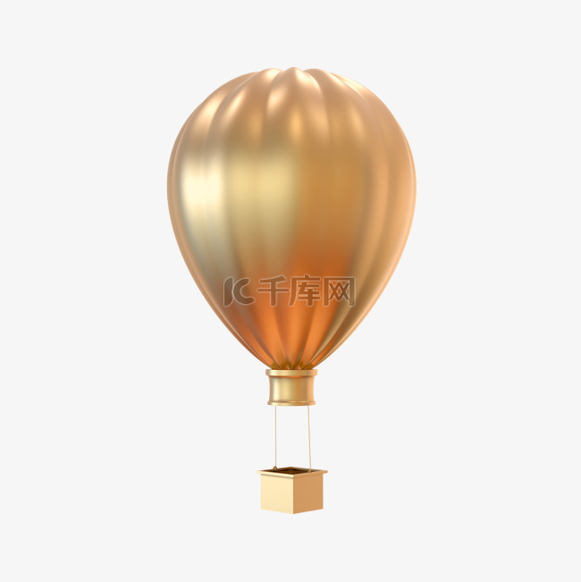 促销热气球png金色热气球金属