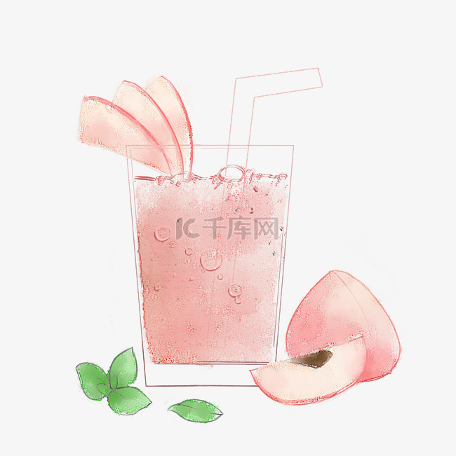 夏日饮品水蜜桃汁