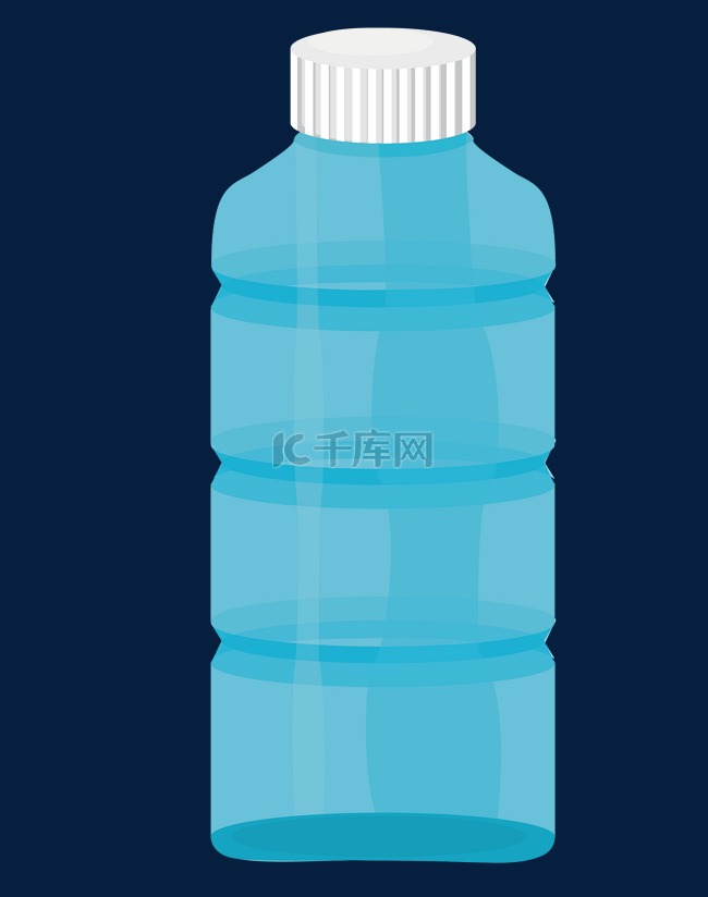 蓝色瓶装汽水插画