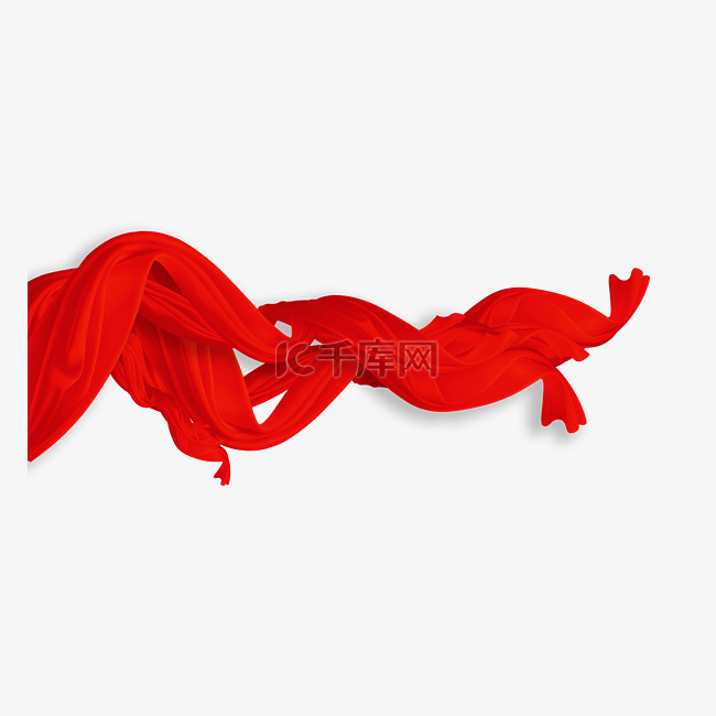 红色丝巾素材