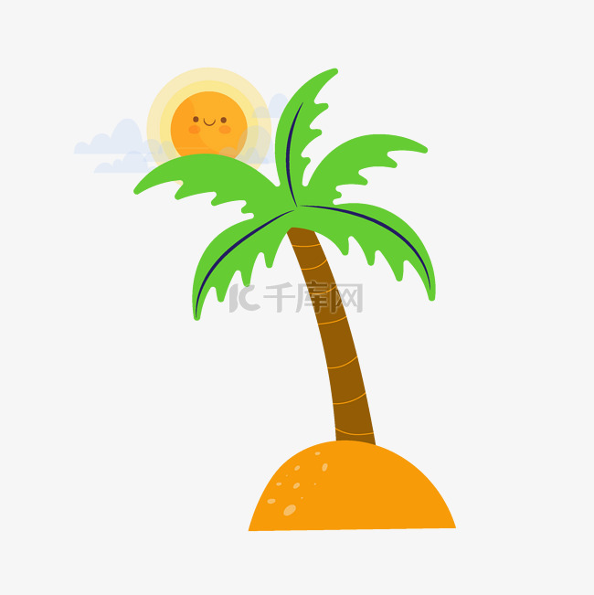椰子树简约卡通图案