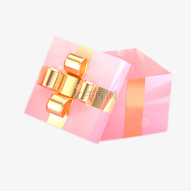 一个粉色的礼物盒