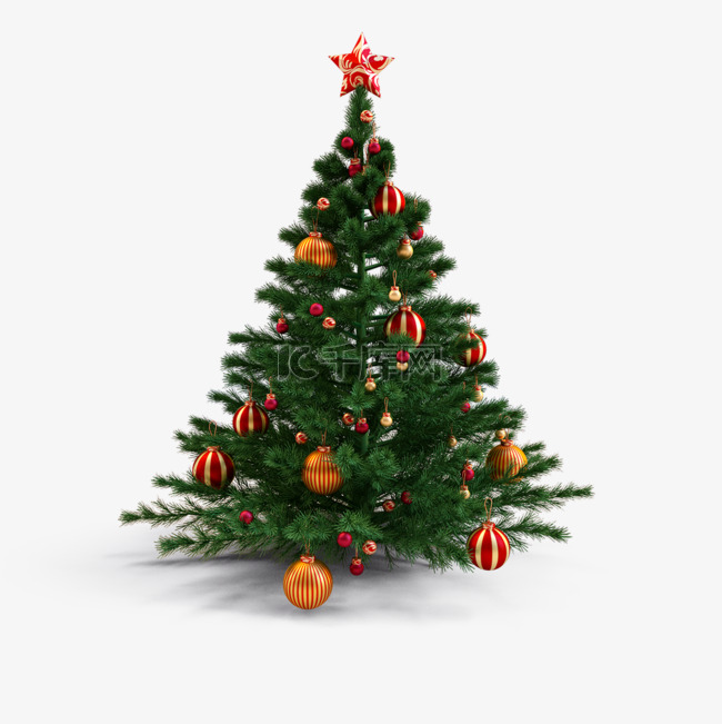 华丽圣诞树3d元素