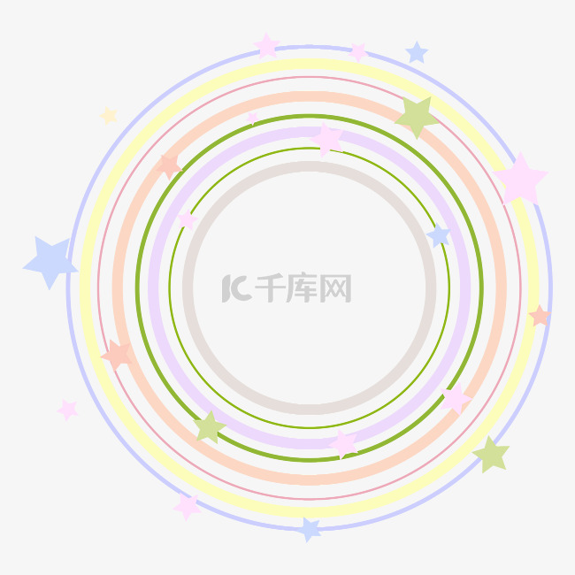 线条圆形五角星背景元素可爱底纹