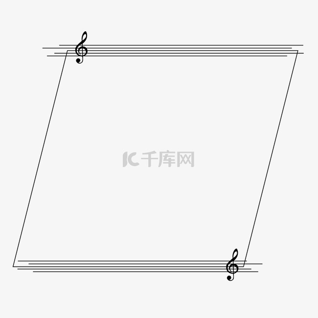 线框五线谱线框高音符边框