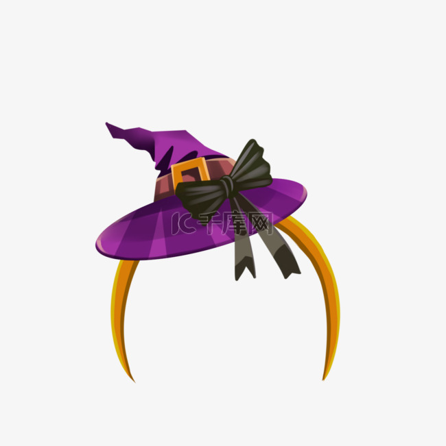 万圣节紫色魔法帽发卡