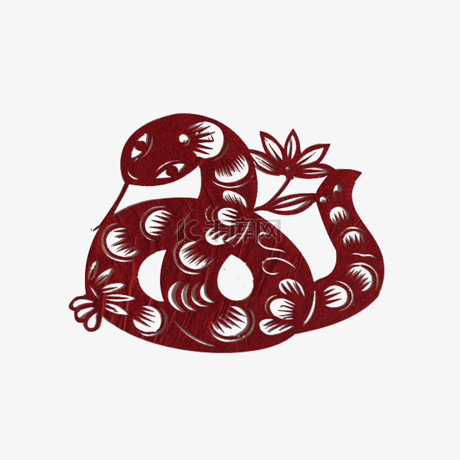 新年春节剪纸十二生肖之蛇
