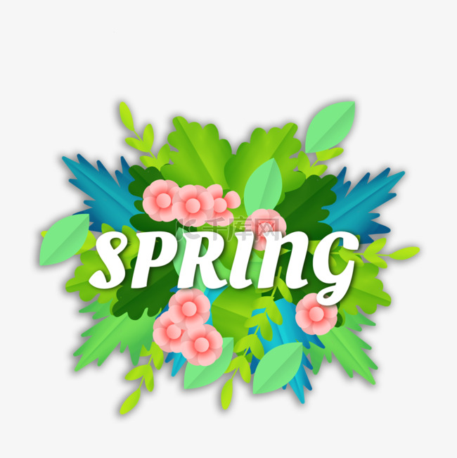 春季花卉植物缤纷装饰