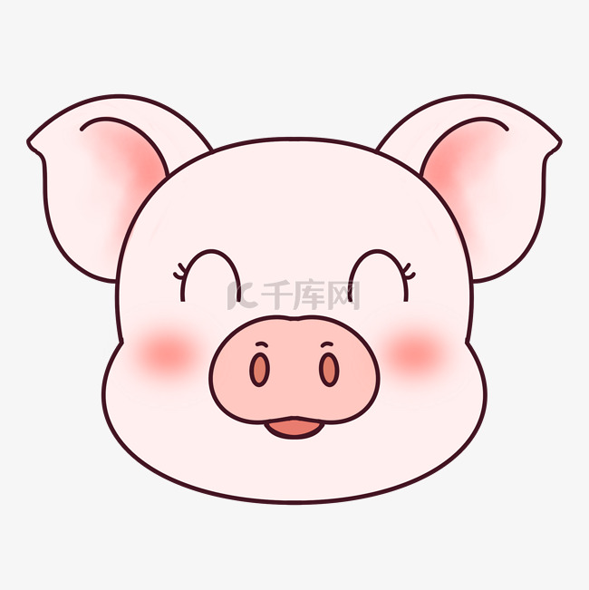 一个粉色小猪头像