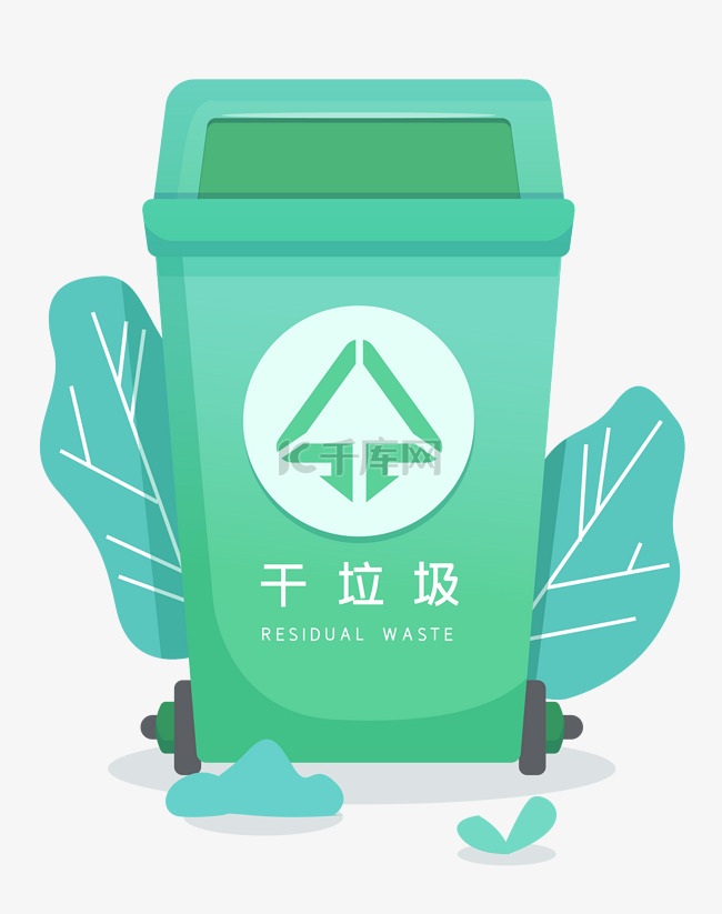 环境保护绿色垃圾桶