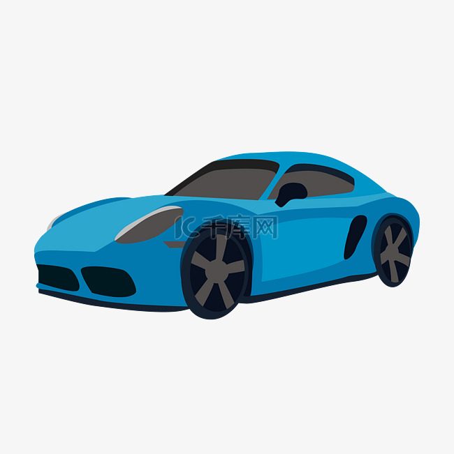 立体效果藏蓝色汽车模型时尚外形