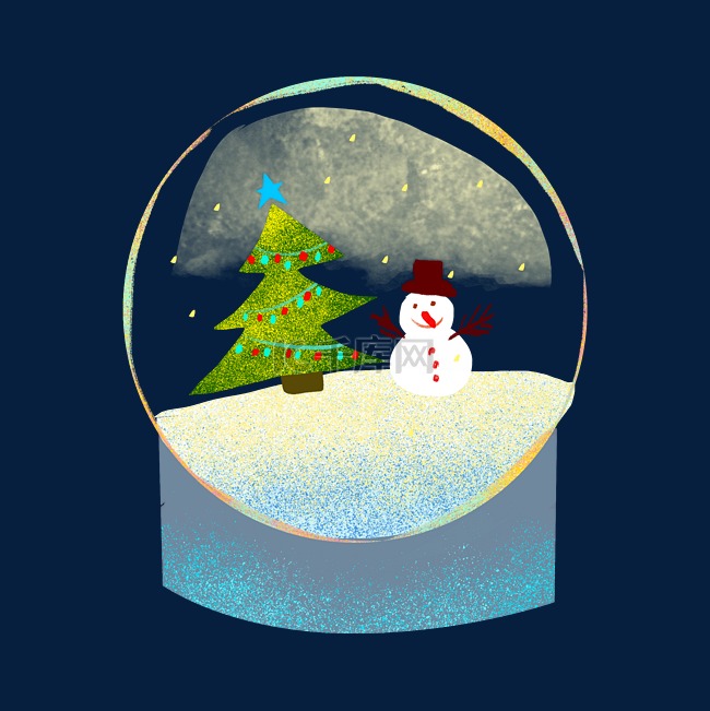 圣诞树雪人水晶球