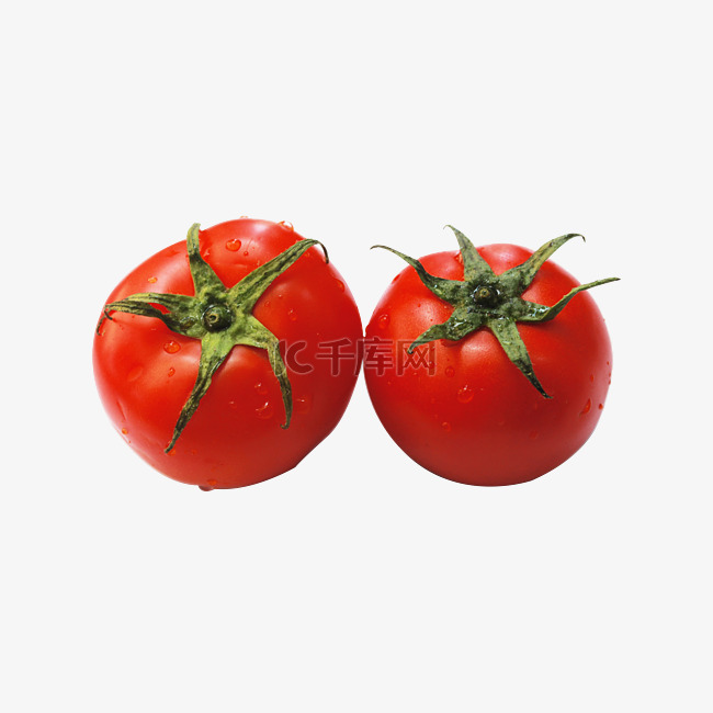 两个红色番茄