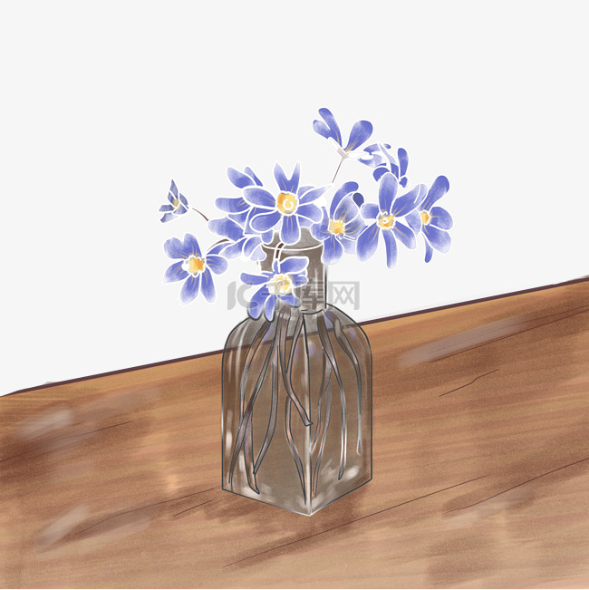桌上插花玻璃瓶子温馨