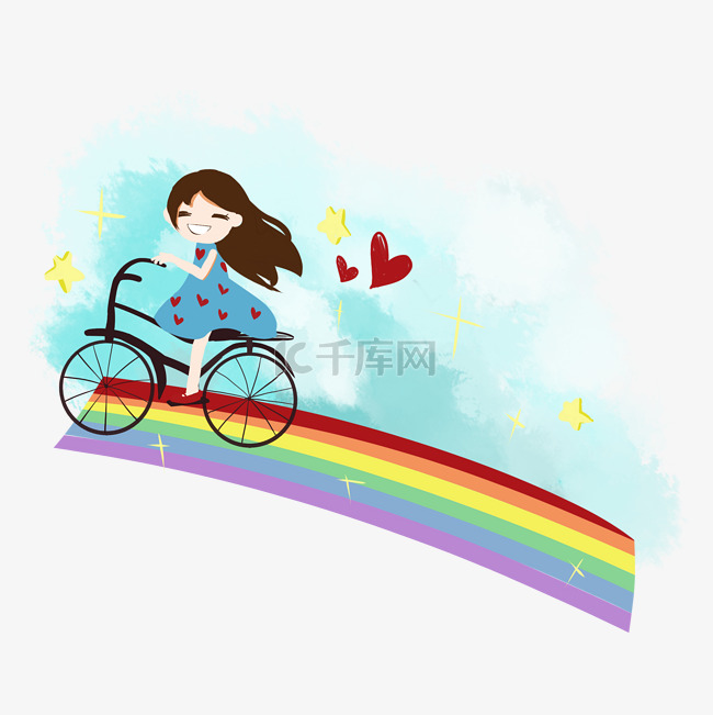 骑自行车彩虹