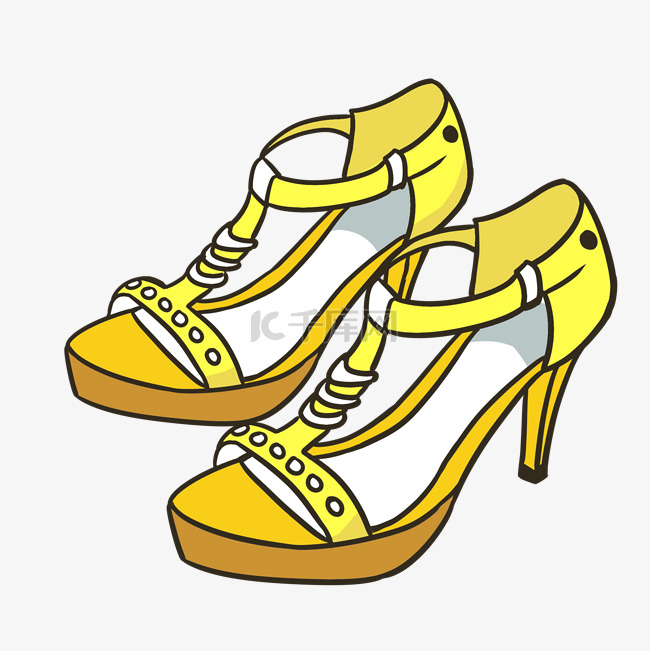 一双黄色凉鞋