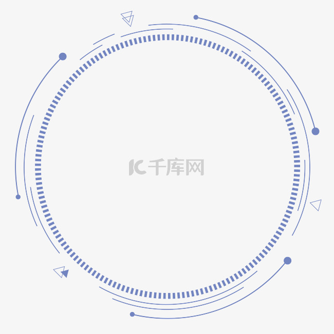 浅蓝色科技圆弧简约边框