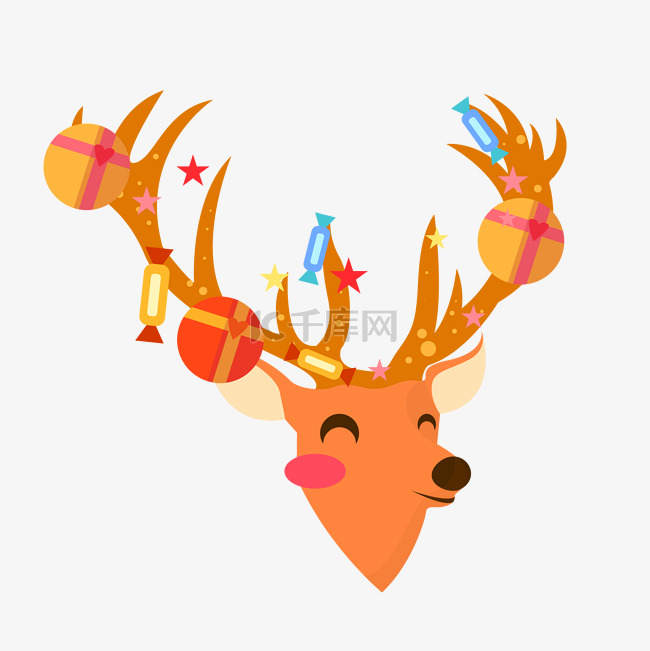 圣诞麋鹿挂着礼物
