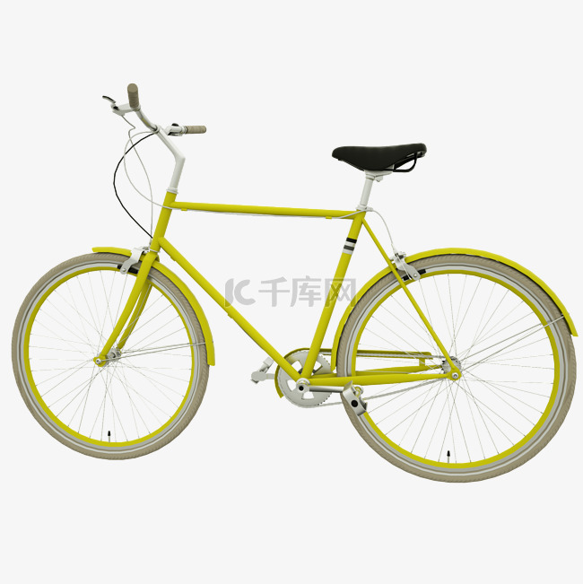 黄色三角架自行车