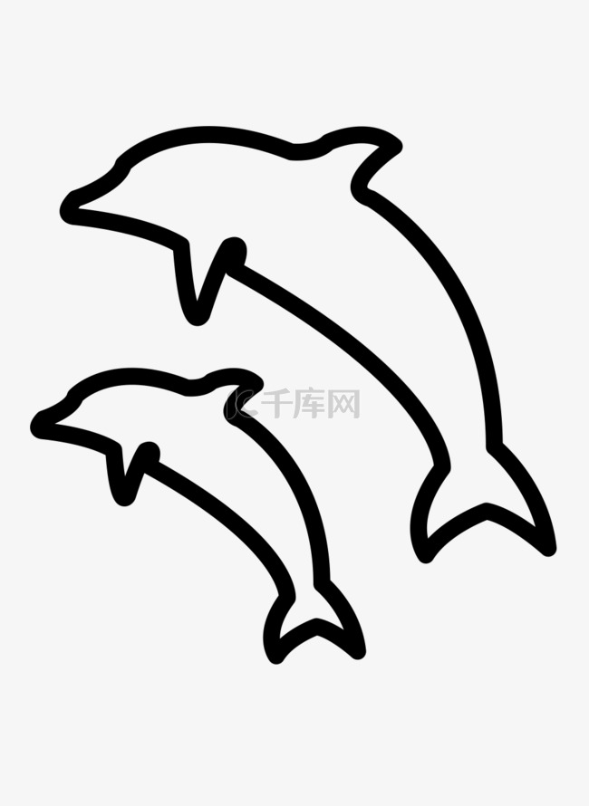 海豚跳跃卡通图标