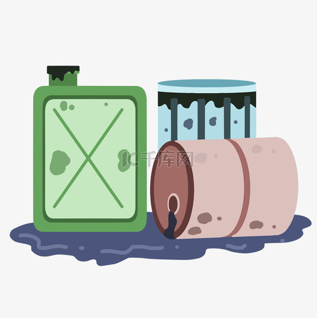 绿色污染油罐