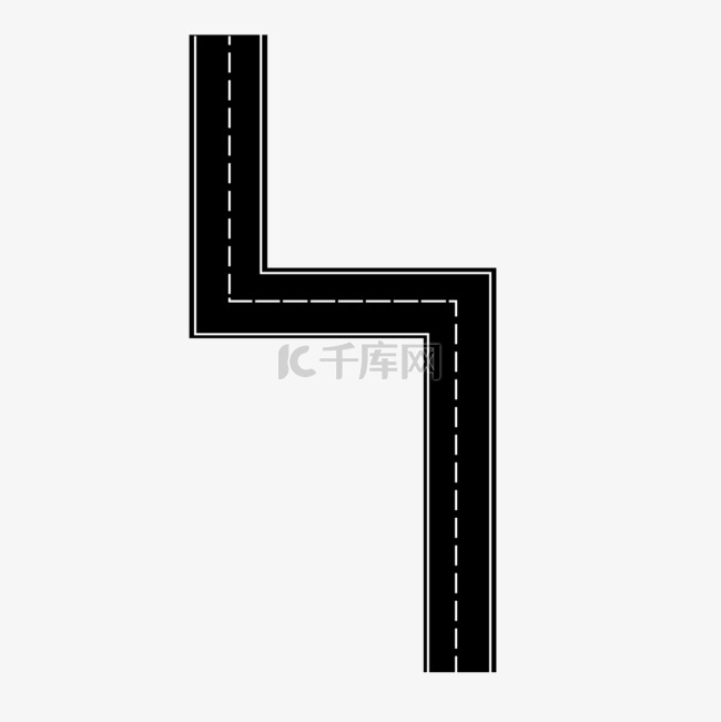 弯道道路免抠素材